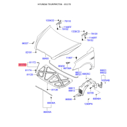 Упор капота и его крепление 81170-1E000 Mobis