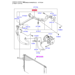 Трубопровод высокого / низкого давления, кондиционер 97763-1R000 Mobis
