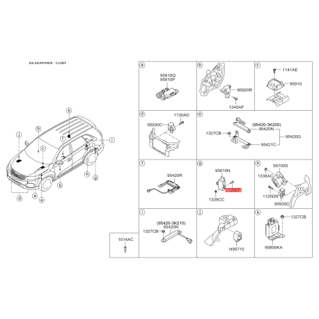 Болт корпусу головки циліндрів 11293-06287K Mobis - 1129306287K - схема з каталогу 1129EF, KEURPXM09 1129306287K