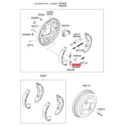 Система тяг та важелів, гальмівна система права 58363-1G000 Mobis