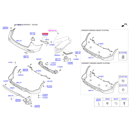 Ліхтар задній лівий 92405-2W800 Mobis - 924052W800 - схема з каталогу 92405B, KEURPDM15 924052W800