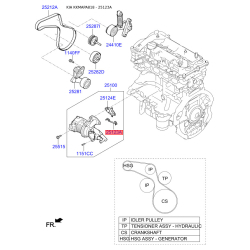Прокладка водяний насос нижня 25124-2E270 Mobis
