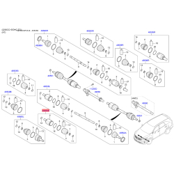 Шарнірний комплект приводного вала лівий 49582-C5030 Mobis