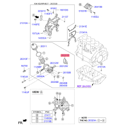 Прокладка, корпус маслянного фильтра 26311-2A530 Mobis