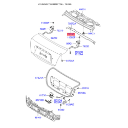 Торсіон (пружина) кришки багажника (задніх дверей) правий 79283-1E000 Mobis