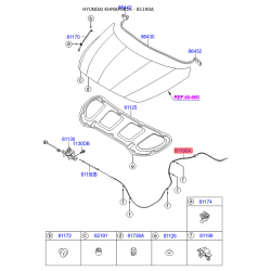 Тросик замку капота 81190-1R000 Mobis