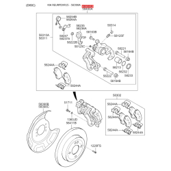 Супорт гальмівний без колодок лівий 58300-1R300 Mobis