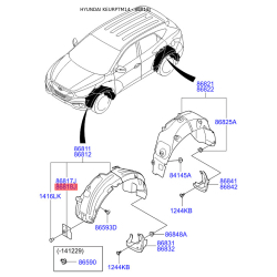 Обшивка (підкрилок), колісна ніша права 86818-2S300 Mobis
