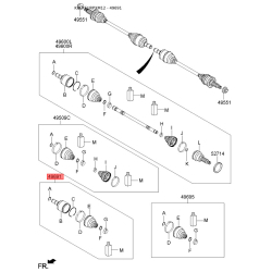 Шарнірний комплект приводного вала 49682-2W050 Mobis