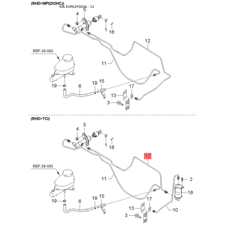 Форсунка 35310-22600 Mobis - 3531022600 - схема з каталогу 12, EURK2F003A 3531022600