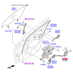 Замок дверей лівий 81310-2Y000 Mobis