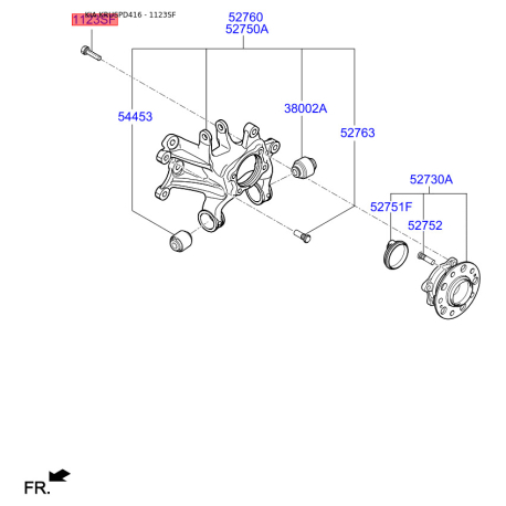 Болт передней ступицы 11236-10456K Mobis - 1123610456K - схема с каталога 1123SF, KRUSPD416 1123610456K