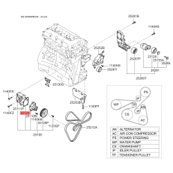 Прокладка водяний насос 25124-3E100 Mobis