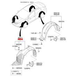 Обшивка (підкрилок), колісна ніша права 86812-A7000 Mobis