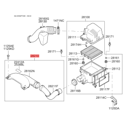 Рукав воздухозаборника, воздушный фильтр 28210-1M400 Mobis