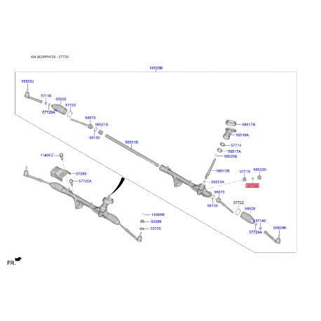 Пружина пробки (упора, подпятника) регулировки рулевого механизма 57720-3Q000 Mobis - 577203Q000 - схема с каталога 57720 577203Q000