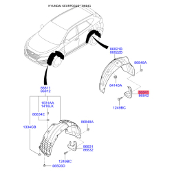 Бризговик задній лівий 86841-D3000 Mobis