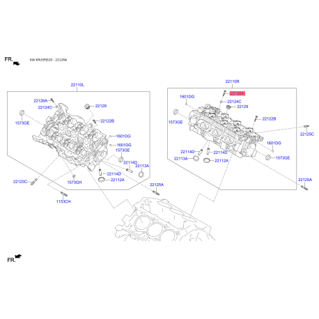 Болт бугеля розподільчого вала 22126-2GTA0 Mobis - 221262GTA0 - схема з каталогу 22126A, KRUSPJ520 221262GTA0