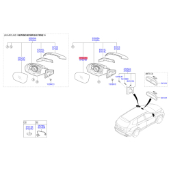 Зеркальный элемент наружного зеркала задний левый 87611-B8030 Mobis