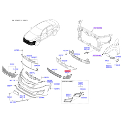 Корпус, противотуманная фара левый 86551-2T500 Mobis