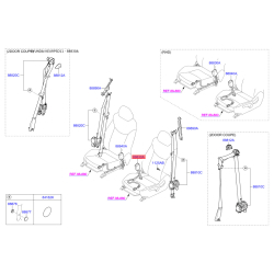 Крепление и натяжение ремень безопасности левое 88830-3X000RY Mobis
