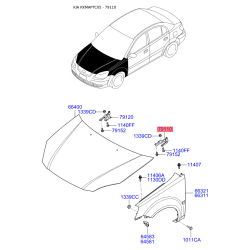 Петля капота левая 79110-1G000 Mobis
