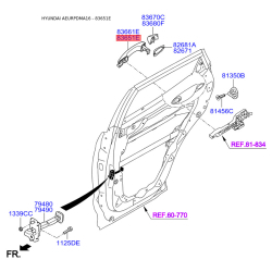 Рама ручки дверей ліва 83651-2W010 Mobis
