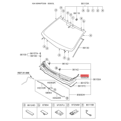 Облицовка передней панели (жабо) левая 86153-1M050 Mobis