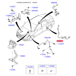 Датчик частоти обертання колеса (ABS) задній лівий 59910-3S000 Mobis