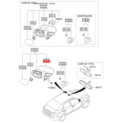 Накладка (кришка) зовнішнього дзеркала задня права 87626-1M100 Mobis