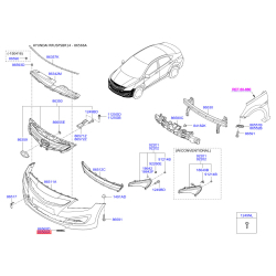 Облицовка, противотуманная фара правая 86566-4L500 Mobis