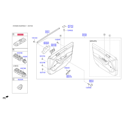 Блок кнопок стеклоподъёмника 93575-C1000 Mobis