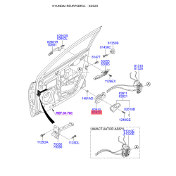 Ручка двери, внутреннее оснащение правая 82620-1R010CR Mobis