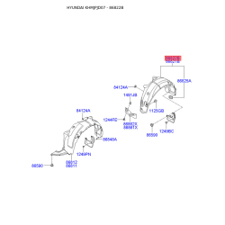 Обшивка (подкрылок), колесная ниша правая 86822-2L000 Mobis