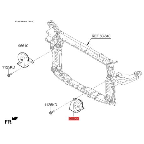 Звуковий сигнал 96620-C5000 Mobis - 96620C5000 - схема з каталогу 96620, AEURPC618 96620C5000