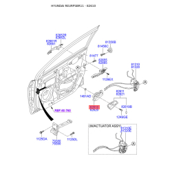 Ручка двери, внутреннее оснащение левая 82610-1R000S4 Mobis