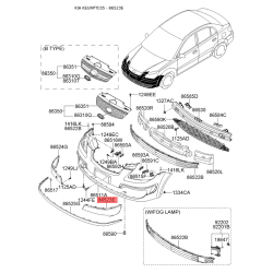 Молдинг порога, бампера і крила лівий 86523-1G000 Mobis