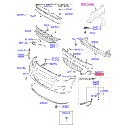 Облицовка, противотуманная фара передняя правая 86564-1R000 Mobis