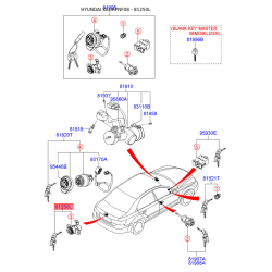 Замок задней двери 81250-3KA20 Mobis