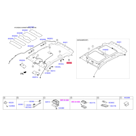 Заглушка кузова 85746-06000OM Mobis - 8574606000OM - схема з каталогу 85746, KHMAPTM14 8574606000OM