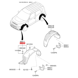 Обшивка (подкрылок), колесная ниша правая 86812-B2500 Mobis