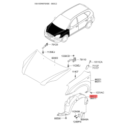 Обшивка (підкрилок), колісна ніша права 86812-1D051 Mobis