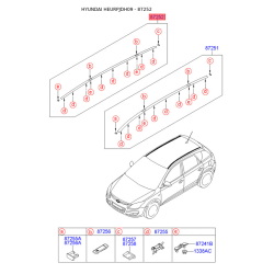 Молдинг даху правий 87261-2L000 Mobis