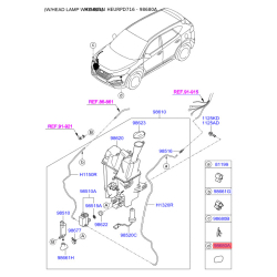 Прокладка, насос омивача / бачок омивача ліва 98680-D7000 Mobis