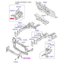 Кронштейн, облицювання радіатора правий 64587-A5000 Mobis