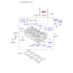 Болт головки циліндра 22321-37120 Mobis