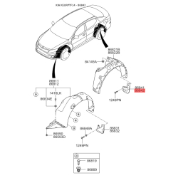 Брызговик задний правый 86842-2T500 Mobis