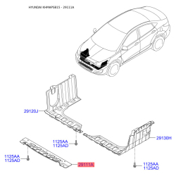 Захист двигуна / піддон двигуна передній 29110-1R600 Mobis