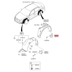 Брызговик задний левый 86841-2T500 Mobis