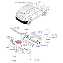 Кронштейн, буфер правий 86616-2E010 Mobis